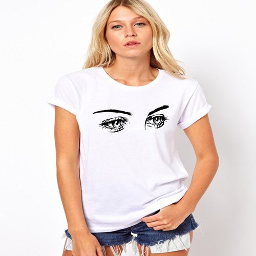 Porzingis Female T-shirt 2018 Facial Expression Printed T-Shirt Short Sleeve Casual Tops Funny Hipster Women T Shirts