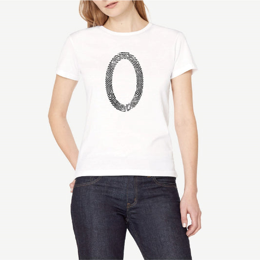 Porzingis Female T-shirt Tops Arabic Numerals 0-9 Printed Women Cotton Fingerprint Fit Tee Harajuku Women T Shirt Drop Shipping