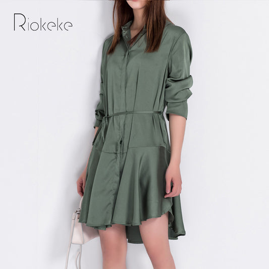 YYFS Brand Spring Summer Printing Beautiful Elegant Girl Women Dresses Boho European Style V Neck Floral Female Shirt Dress