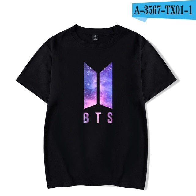 SMZY BTS Kpop Short Sleeve Womens Tee Shirts Korea Pop Idol Bangtan Hip Hop Tshirt Women Cotton Summer Fans T-shirt Women Casual