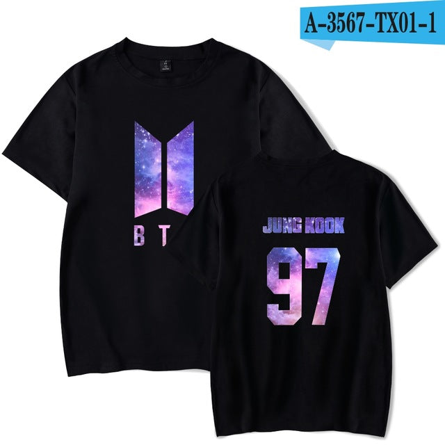 SMZY BTS Kpop Short Sleeve Womens Tee Shirts Korea Pop Idol Bangtan Hip Hop Tshirt Women Cotton Summer Fans T-shirt Women Casual