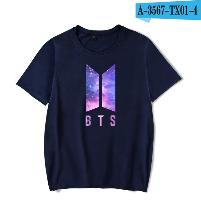SMZY BTS Kpop Short Sleeve Womens Tee Shirts Korea Pop Idol Bangtan Hip Hop Tshirt Women Cotton Summer Fans T-shirt Women Casual