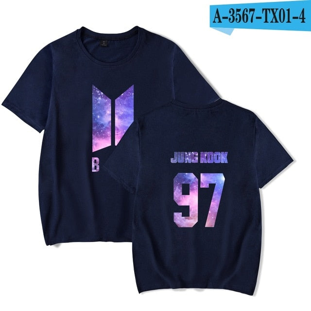 SMZY BTS Kpop Short Sleeve Womens Tee Shirts Korea Pop Idol Bangtan Hip Hop Tshirt Women Cotton Summer Fans T-shirt Women Casual