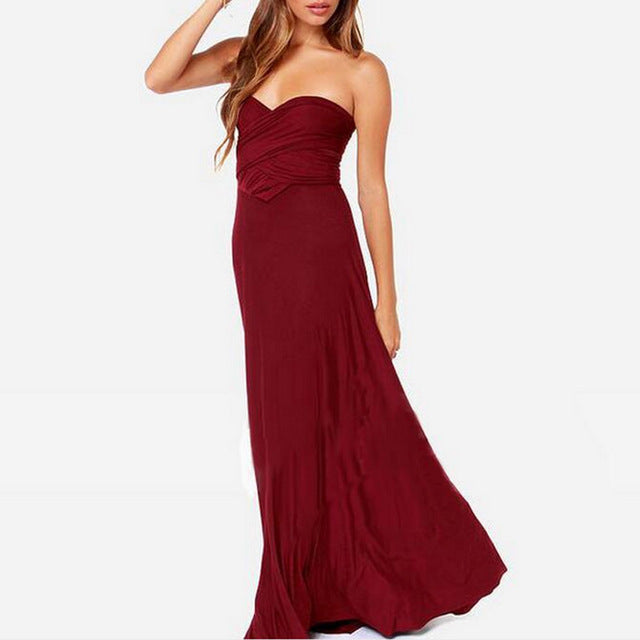 Sexy Phụ Nữ Multiway Bọc Chuyển Đổi Boho Maxi Câu Lạc Bộ Váy Màu Đỏ Bandage Dress Dài Phù Dâu Bên Infinity Robe Longue Femme
