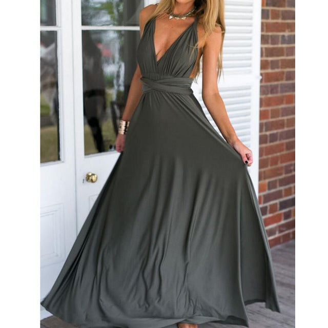 Sexy Phụ Nữ Multiway Bọc Chuyển Đổi Boho Maxi Câu Lạc Bộ Váy Màu Đỏ Bandage Dress Dài Phù Dâu Bên Infinity Robe Longue Femme