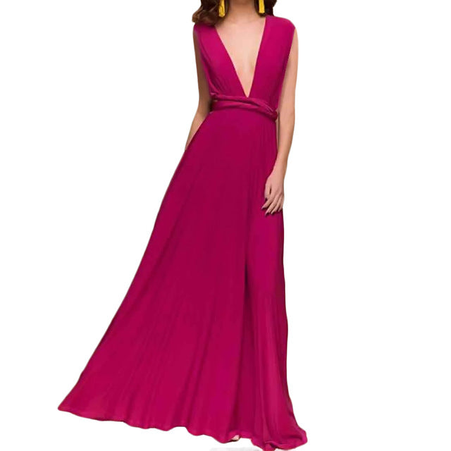 Sexy Phụ Nữ Multiway Bọc Chuyển Đổi Boho Maxi Câu Lạc Bộ Váy Màu Đỏ Bandage Dress Dài Phù Dâu Bên Infinity Robe Longue Femme