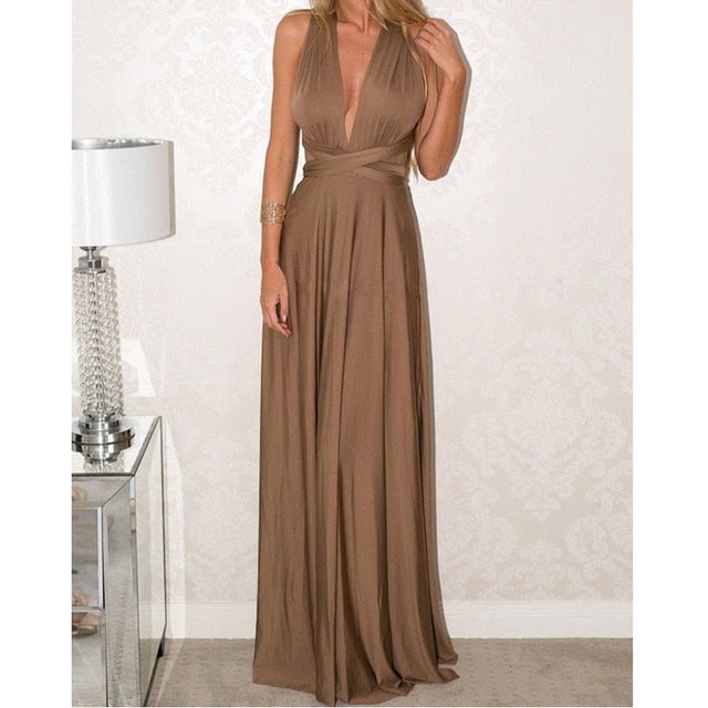 Sexy Phụ Nữ Multiway Bọc Chuyển Đổi Boho Maxi Câu Lạc Bộ Váy Màu Đỏ Bandage Dress Dài Phù Dâu Bên Infinity Robe Longue Femme