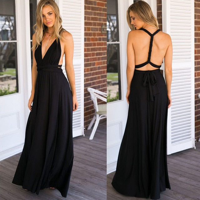 Sexy Phụ Nữ Multiway Bọc Chuyển Đổi Boho Maxi Câu Lạc Bộ Váy Màu Đỏ Bandage Dress Dài Phù Dâu Bên Infinity Robe Longue Femme