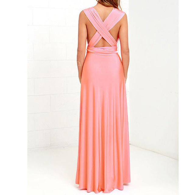 Sexy Phụ Nữ Multiway Bọc Chuyển Đổi Boho Maxi Câu Lạc Bộ Váy Màu Đỏ Bandage Dress Dài Phù Dâu Bên Infinity Robe Longue Femme