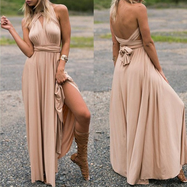 Sexy Phụ Nữ Multiway Bọc Chuyển Đổi Boho Maxi Câu Lạc Bộ Váy Màu Đỏ Bandage Dress Dài Phù Dâu Bên Infinity Robe Longue Femme