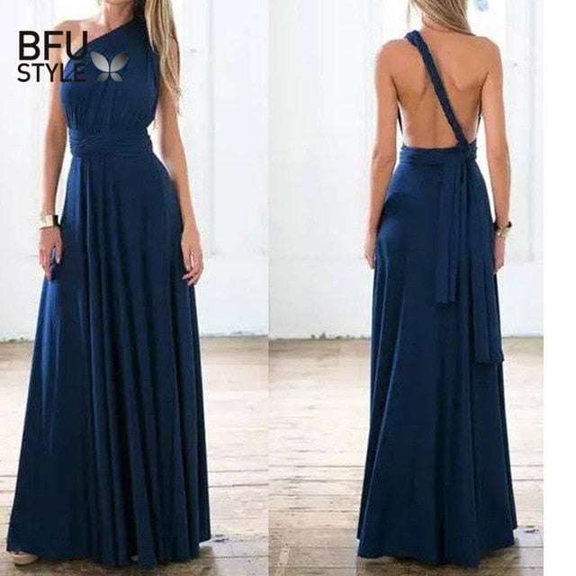 Sexy Phụ Nữ Multiway Bọc Chuyển Đổi Boho Maxi Câu Lạc Bộ Váy Màu Đỏ Bandage Dress Dài Phù Dâu Bên Infinity Robe Longue Femme