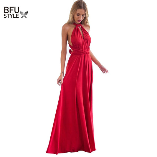 Sexy Phụ Nữ Multiway Bọc Chuyển Đổi Boho Maxi Câu Lạc Bộ Váy Màu Đỏ Bandage Dress Dài Phù Dâu Bên Infinity Robe Longue Femme