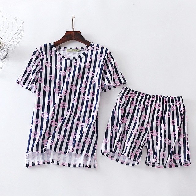 Sexy Summer short pyjamas women shorts Cute cartoon Simple 100% cotton women pajama sets homewear ladies sleepwear nightwear