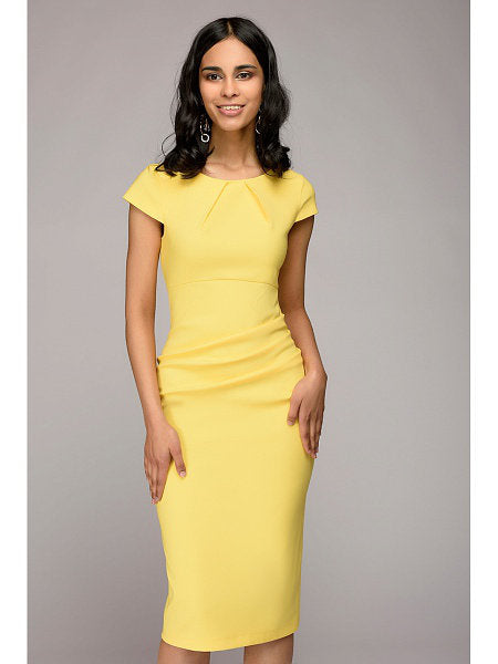 Summer 2018 Dress Women Solid Slim dress Short Sleeve Office Business Dress Elegant Sheath Party Vestidos