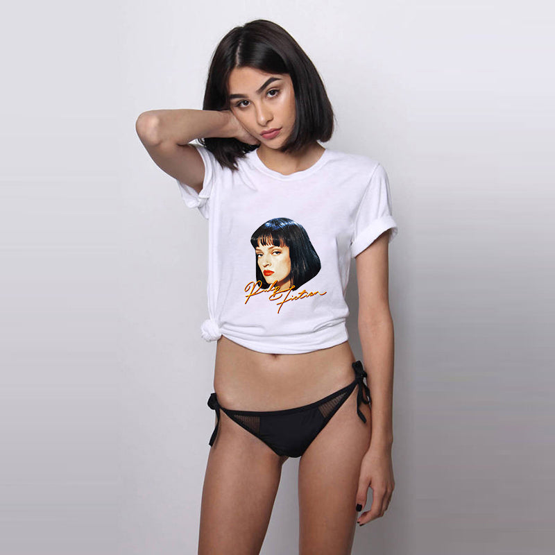 Summer Fashion Women T Shirt Harajuku Funny Women top clothing Pulp Fiction T Shirt