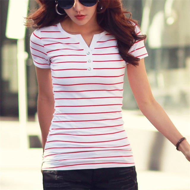 T Shirt Women 2018 Summer Top Shirts Plus Size 5XL Casual Tshirt Striped Female T-Shirt Women's Tops Cotton Tee Shirt Femme