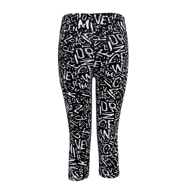 TOIVOTUKSIA Legging Women Print Summer Style Black Pants Capris Women Leggins Female Pants Thin and Soft Mid Calf Legging