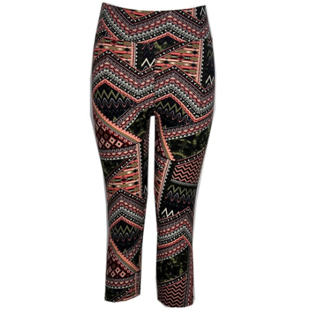 TOIVOTUKSIA Legging Women Print Summer Style Black Pants Capris Women Leggins Female Pants Thin and Soft Mid Calf Legging