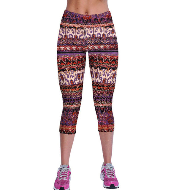 TOIVOTUKSIA Legging Women Print Summer Style Black Pants Capris Women Leggins Female Pants Thin and Soft Mid Calf Legging