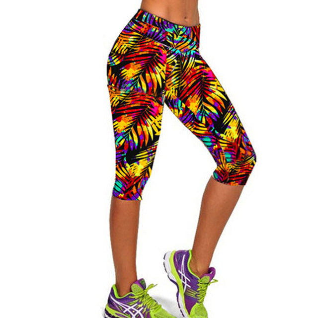 TOIVOTUKSIA Legging Women Print Summer Style Black Pants Capris Women Leggins Female Pants Thin and Soft Mid Calf Legging