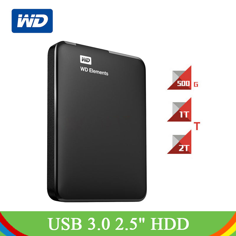 Western Digital WD Elements 500G 1TB 2TB HDD USB 3.0 2.5" Speed 5400 RPM Portable External Hard Disk Drive For Computer laptop