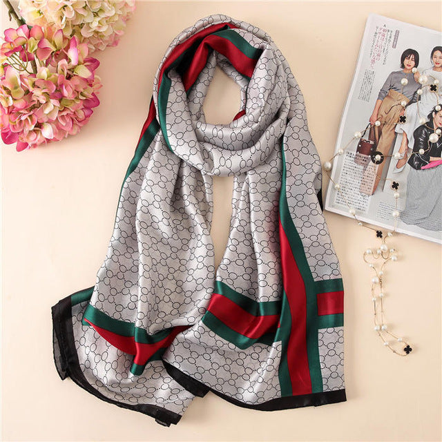 Women's Fashion Silk Scarf Little Bee Printed Scarves High Quality Beach Long Shawls Wraps Femme Foulard 2018 Summer Bandana