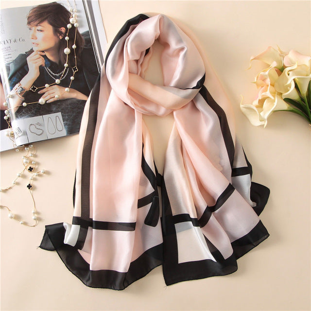 Women's Fashion Silk Scarf Little Bee Printed Scarves High Quality Beach Long Shawls Wraps Femme Foulard 2018 Summer Bandana