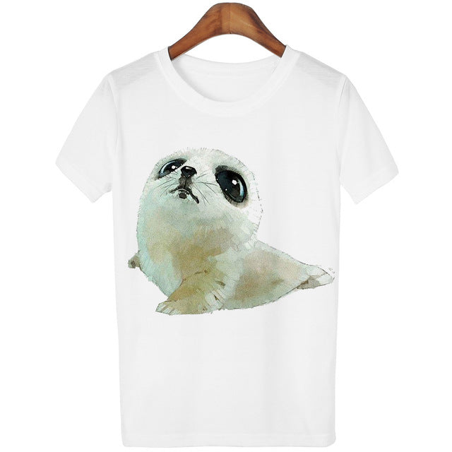 casual fashion summer printed mandarin duck women T shirt animal cotton short sleeve women short sleeve Tshirt tops