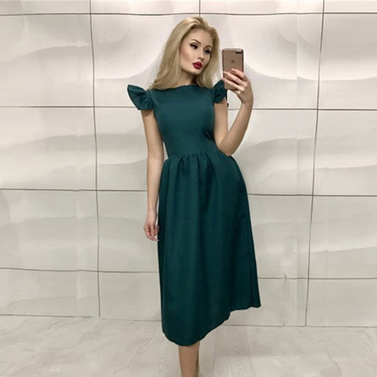 New Arrivals Summer Dress 2018 Women Elegant Bohemian Prom Midi Dress Ruffle Casual Vintage Party Long Dresses Plus Size vestido