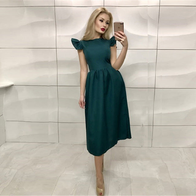 New Arrivals Summer Dress 2018 Women Elegant Bohemian Prom Midi Dress Ruffle Casual Vintage Party Long Dresses Plus Size vestido