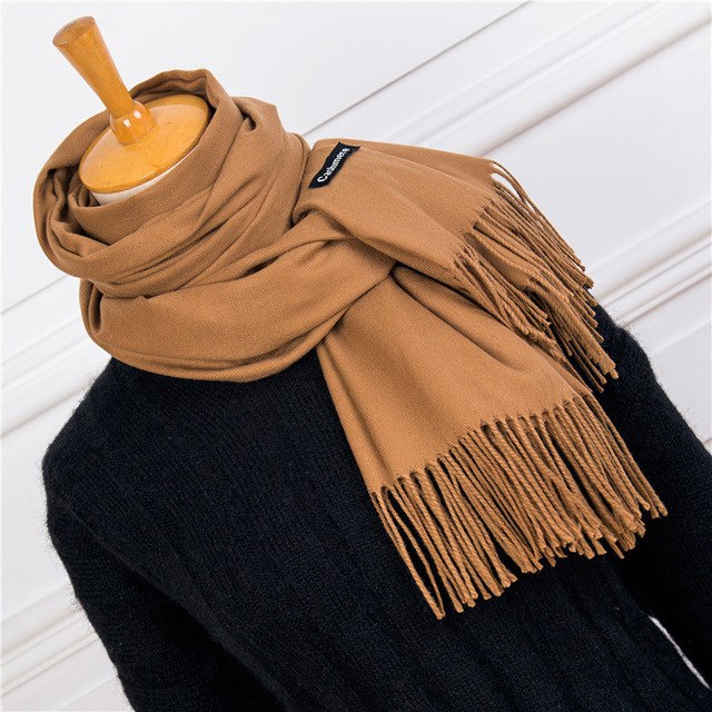 women men solid color cashmere feel scarves femal winter warm thick wool scarf high quality pashmina big shawls wraps for Ladies