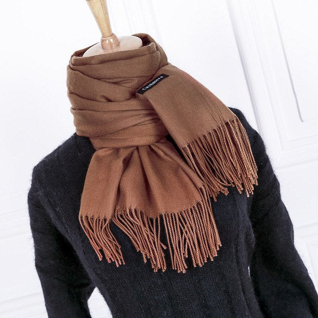 women men solid color cashmere feel scarves femal winter warm thick wool scarf high quality pashmina big shawls wraps for Ladies