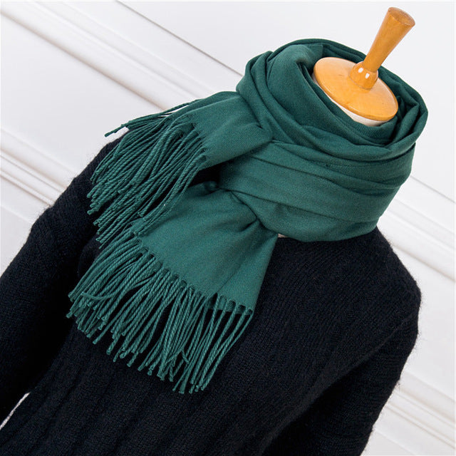 women men solid color cashmere feel scarves femal winter warm thick wool scarf high quality pashmina big shawls wraps for Ladies