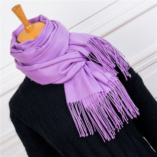 women men solid color cashmere feel scarves femal winter warm thick wool scarf high quality pashmina big shawls wraps for Ladies